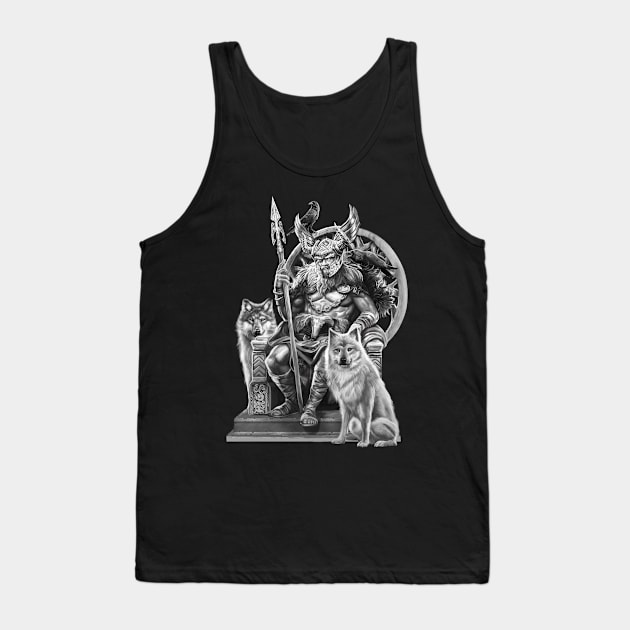 God Odin Norse Mythology Viking Paganism Medieval History Tank Top by Styr Designs